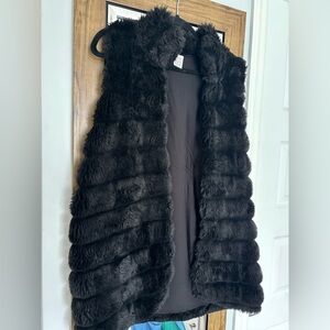 Women's Black Faux Fur Vest